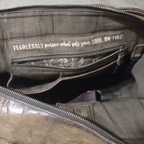 STS Ranchwear Brown and White Tote Bag with Geometric Design - Picture 6 of 13